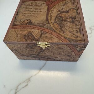 Vintage Map Design Wooden Box